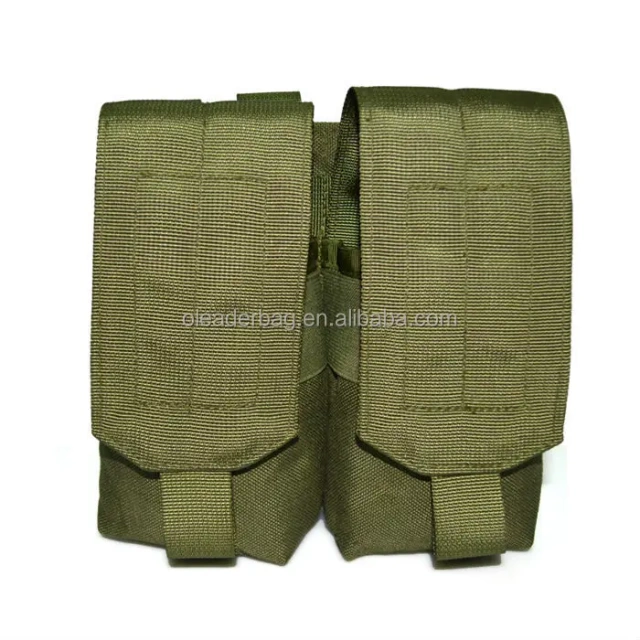 Olive EMDOM CQB AK-M4 Double Mag Pouch Molle System Tactical Molle Revolver Holster Universal Shot Speed Loader Accessory Bag Small Mag Double Pouch Conceal Holder Tool Pouch