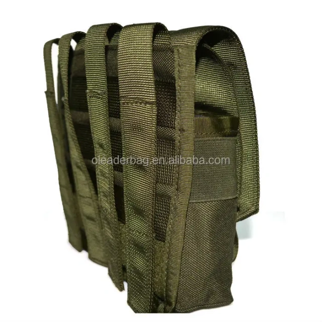 Olive EMDOM CQB AK-M4 Double Mag Pouch Molle System Tactical Molle Revolver Holster Universal Shot Speed Loader Accessory Bag Small Mag Double Pouch Conceal Holder Tool Pouch