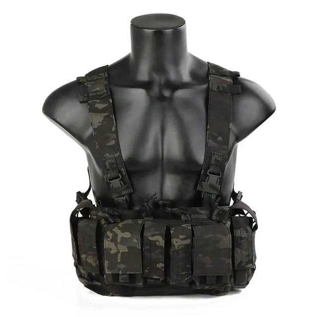 Tactical Belly Chest Rig Tactical Chest Harness Vest for Hunting Tactical Carry Chest Rig Harness Customized Outdoor Camouflage Chest Rig Sports Tactical Molle Vest Pouch Bag Carrier Tactical Camo Chest Rig