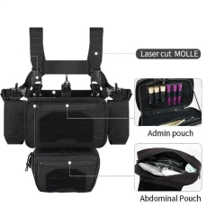Quick Release Tactical Rig Vest Multifunctional Tactical Vest for Outdoor Multi-Pockets Tactical Chest Mini Rig Hot Sale Tactical Micro Chest Rig with Mag Pouch Outdoor Tactical Vest Good Quality Magazine Pouch Tactical Vest