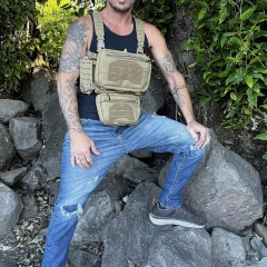 Tactical Chest Mini Rig Multifunctional Adjustable Tactical Vest with Mag Pouches Outdoor Tactical Chest Rig Custom Camouflage Equipment Tactical Vest Chest Rig Adjustable Detachable Training Molle Chest Rigs