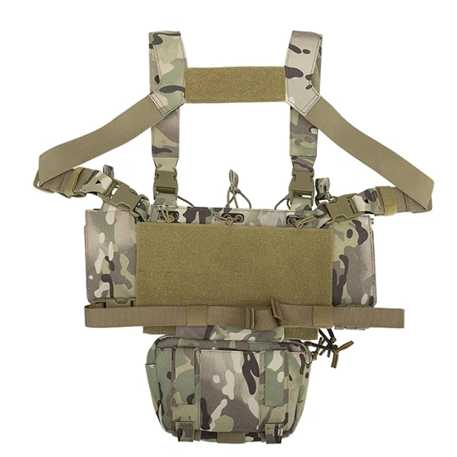 Tactical Chest Mini Rig Multifunctional Adjustable Tactical Vest with Mag Pouches Outdoor Tactical Chest Rig Custom Camouflage Equipment Tactical Vest Chest Rig Adjustable Detachable Training Molle Chest Rigs