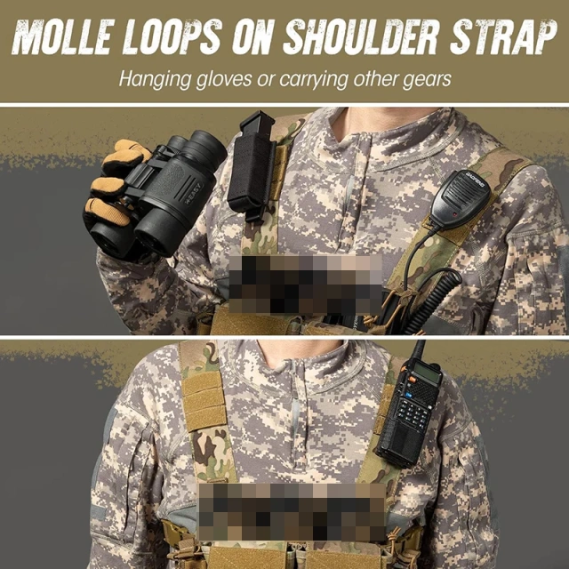 Customize Tactical Gear Chest Rig Tactical Style Chest Rig Adjustable Detachable Camouflage Molle Chest Rigs Outdoor Tactical Vest with Magazine Pouch Tactical Chest Rig Vest Multifunctional Tactical Vest Chest Rig Bag