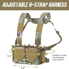 Customize Tactical Gear Chest Rig Tactical Style Chest Rig Adjustable Detachable Camouflage Molle Chest Rigs Outdoor Tactical Vest with Magazine Pouch Tactical Chest Rig Vest Multifunctional Tactical Vest Chest Rig Bag