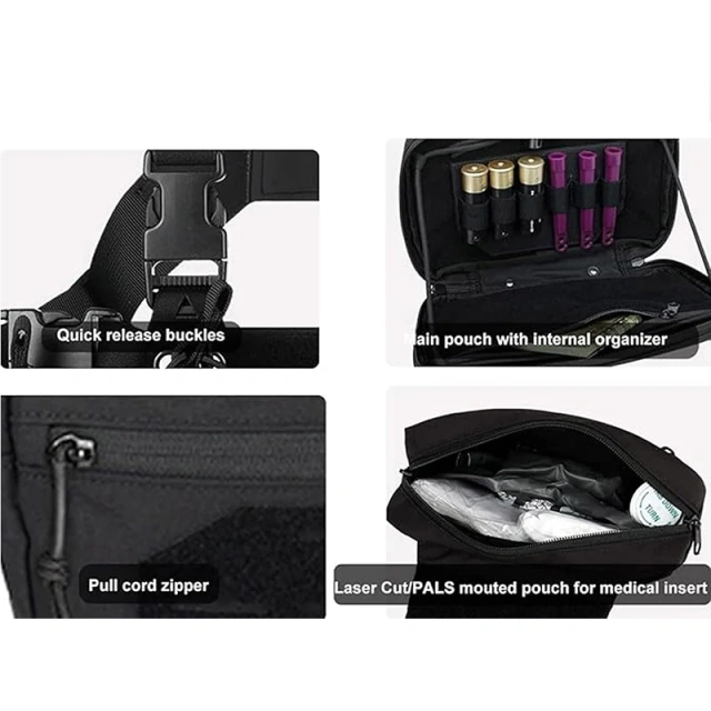 Quick Release Tactical Rig Vest Multifunctional Tactical Vest for Outdoor Multi-Pockets Tactical Chest Mini Rig Hot Sale Tactical Micro Chest Rig with Mag Pouch Outdoor Tactical Vest Good Quality Magazine Pouch Tactical Vest