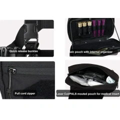 Tactical Chest Mini Rig Multifunctional Adjustable Tactical Vest with Mag Pouches Outdoor Tactical Chest Rig Custom Camouflage Equipment Tactical Vest Chest Rig Adjustable Detachable Training Molle Chest Rigs