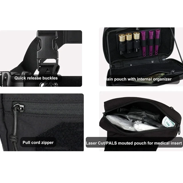 Tactical Chest Mini Rig Multifunctional Adjustable Tactical Vest with Mag Pouches Outdoor Tactical Chest Rig Custom Camouflage Equipment Tactical Vest Chest Rig Adjustable Detachable Training Molle Chest Rigs