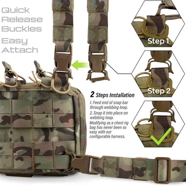 Wholesale Tactical Equipment Gear Hunting Vest Heavy Duty Tactical Pouch Chest Rig Utility Tactical Chest Rig for Outdoor High Quality Tactical Chest Mini Rig Quick Release Multifunctional Tactical Vest with Multi-Pockets Outdoor Chest Rig for Tactical