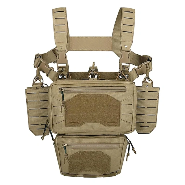 Quick Release Tactical Rig Vest Multifunctional Tactical Vest for Outdoor Multi-Pockets Tactical Chest Mini Rig Hot Sale Tactical Micro Chest Rig with Mag Pouch Outdoor Tactical Vest Good Quality Magazine Pouch Tactical Vest