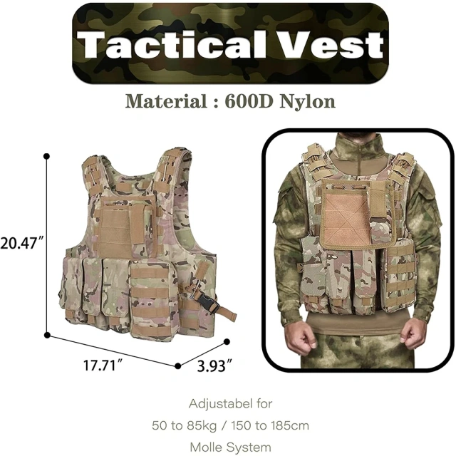 Top Quality Lightweight Outdoor Training Tactical Vest Adjustable Tactical Vest for Hunting Breathable Tactical Vest Training Assault Vest Outdoor Multi-Function EVA Thick Guard Vest stab-proof security vest