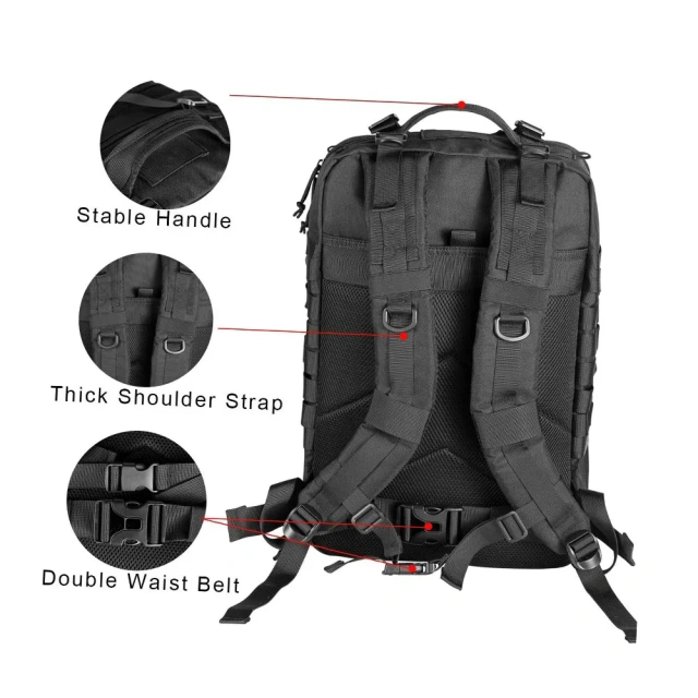 Practical Assault Backpack Large Training Assault Bag 40L Capacity Pack Military sling bag Practical shoulder sling backpack Military range finder bag Multifunctional Backpack Military Laptop Bag Military Equipment Military Bag Is Applicable