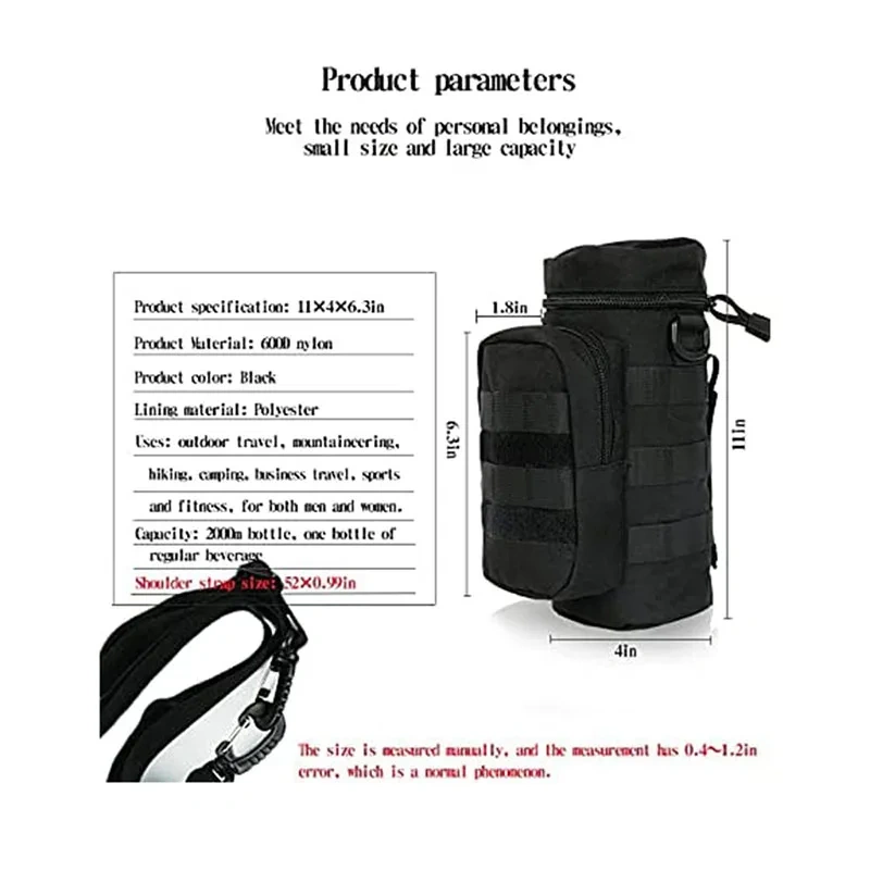 Outdoor Water Bottle Style Training Bag Multifunctional Tactical Bag Large Capacity Assault Hiking Bag  Military Sling Bag Pack Practical Chest Shoulder Bag Practical Bag for Military Training