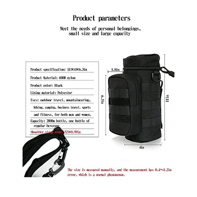 Outdoor Water Bottle Style Training Bag Multifunctional Tactical Bag Large Capacity Assault Hiking Bag  Military Sling Bag Pack Practical Chest Shoulder Bag Practical Bag for Military Training
