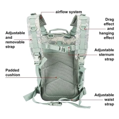 Outdoor Camping Tactical Rucksack for Travel Practical Camouflage Backpack Large Capacity Tactical Backpack  Men's And Women's Outdoor Sport Cross Body Bags Messenger Shoulder Bag Sling Military Bag