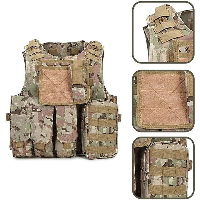 Top Quality Lightweight Outdoor Training Tactical Vest Adjustable Tactical Vest for Hunting Breathable Tactical Vest Training Assault Vest Outdoor Multi-Function EVA Thick Guard Vest stab-proof security vest
