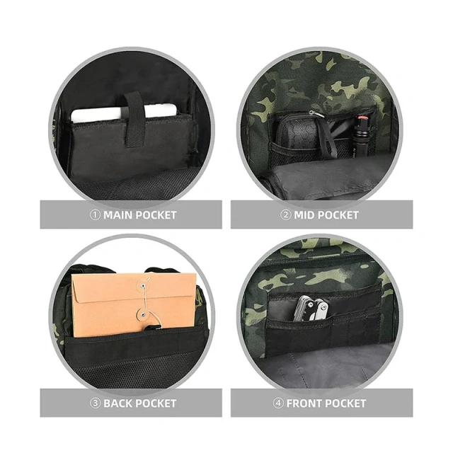 Large Capacity Outdoor Tactical Backpack Rucksack Waterproof Tactical Backpack High Quality Tactical Rucksack  Military Messenger Bag Men's Military Training Bag Sling Backpack Sling Shoulder Pack