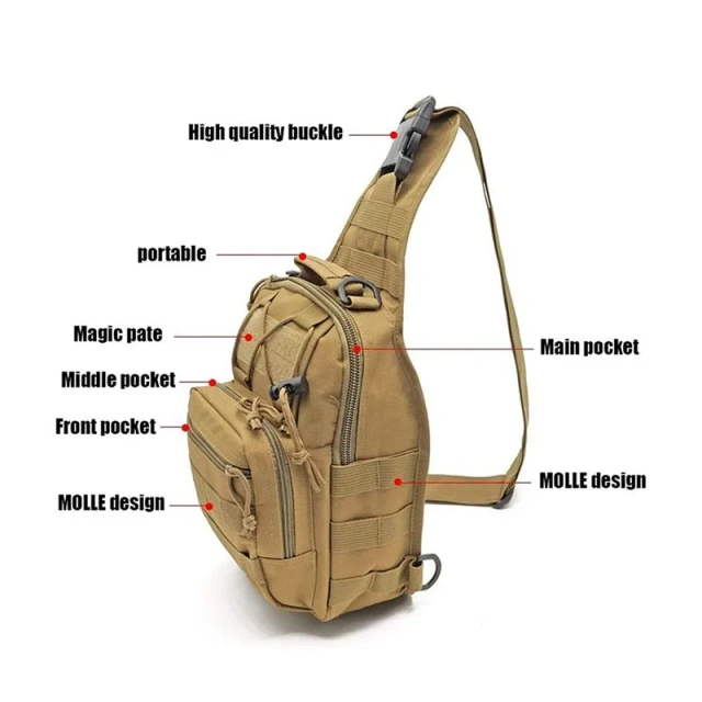 Factory Direct Sales Camouflage Training Shoulder Bag Outdoor Tactical Messenger Bag Tactical Shoulder Sling Bag   Military Hanging Bag Shoulder Sling Bag Pack Practical Waterproof Military Range Bag