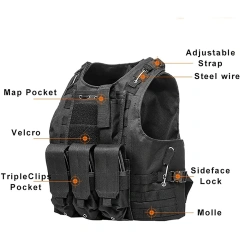 Top Quality Lightweight Outdoor Training Tactical Vest Adjustable Tactical Vest for Hunting Breathable Tactical Vest Training Assault Vest Outdoor Multi-Function EVA Thick Guard Vest stab-proof security vest
