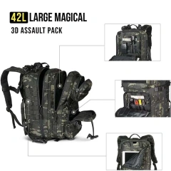 China Factory Customized Outdoor Travel Camping Rucksack Camouflage Hunting Backpack Large Capacity Tactical Backpack  Multifunctional Military Pack Backpack Removable Backpack Camouflage Backpack Survival Rucksack