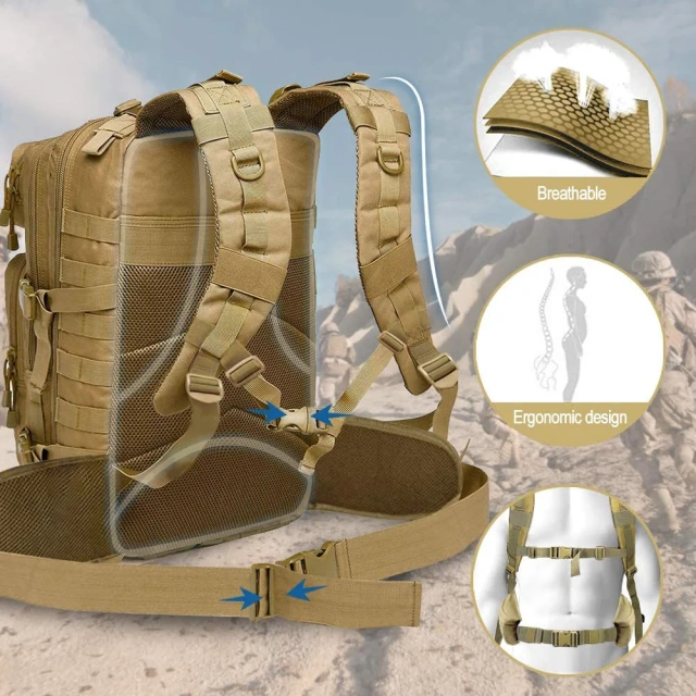 Train a Medium Pack Train the Assault Pack Camping Hiking Backpack Escape Camouflage Backpack Military Bag Hunting Tool Bag Practical Portable Bag