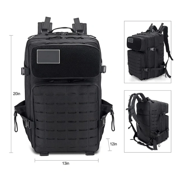 Oleaderbag  Practical Assault Men's Backpack 3 Day Assault Package Large 48L Waterproof Bag for Training Heavy Survival Backpack  Waist Bag Pack Military Training Waist Bag Hip Belt Bag Pouch for Military Climbing Outdoor