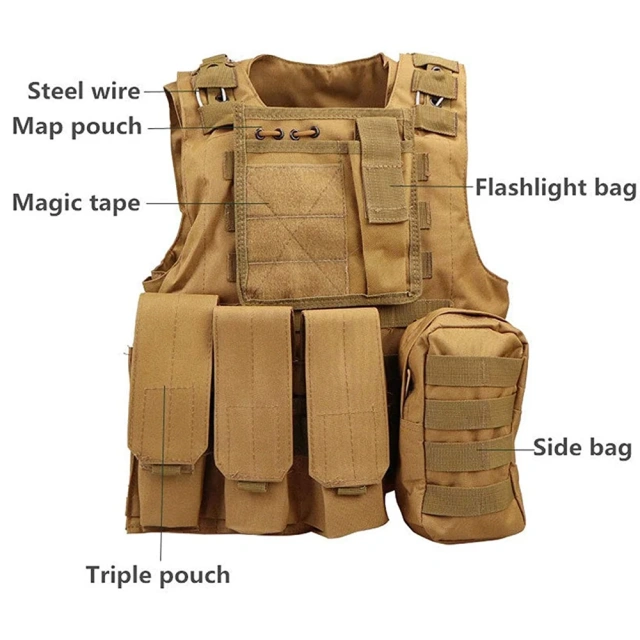 Customized Lightweight Breathable Tactical Vest Adjustable Oxford Cloth Tactical Vest Outdoor Hunting Training Vest Training outdoors Breathable Vest Adjustable Assault Training Paintball Vest security vest