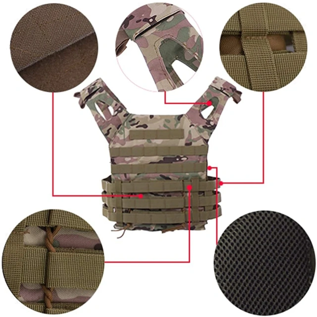 Hot Selling Outdoors Training Tactical Vest Breathable Assault Training Vest Adjustable Nylon Tactical Hunting Vest Paintball outdoors Breathable Training Vest Camo Sports Training equipment security vest