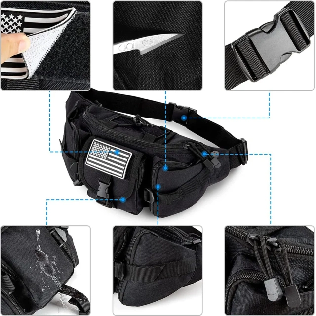 Assault Fanny Pack Men's Water Proof Waistpack Practical EDC Bag Training Belt Bag Portable Military Patrol Bag That Can Be Placed In The Car Seat Military backpack Large Military Training backpack Military Training
