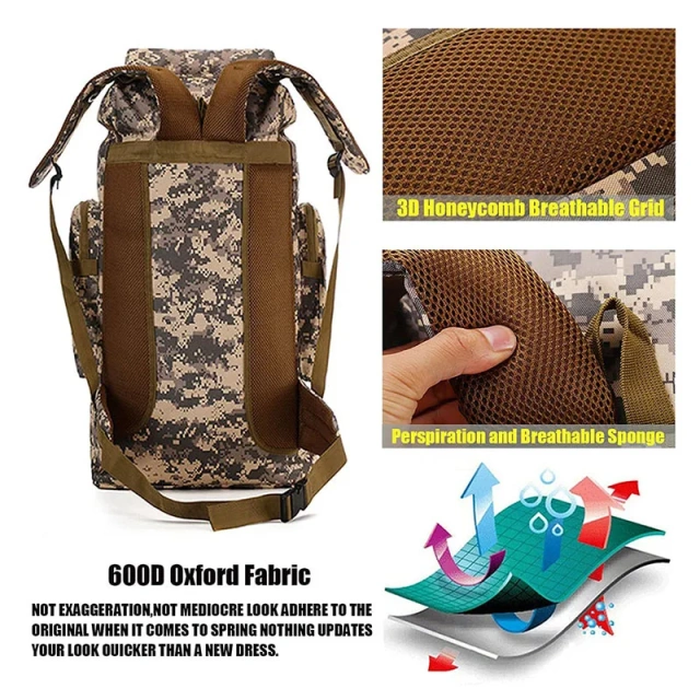 Customized Outdoor Laptop Tactical Backpack Large Waterproof Hunting Rucksack Travel Camouflage Backpack  Military Training Sling Bag Pack Military Sling Backpack Small Daily Pack With Padded Pocket
