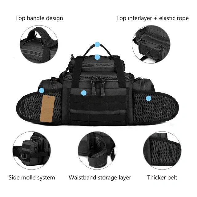 Assault Bags Shoulder Bag for Fishing Gym Practical Shoulder Bag Packaging Combination Bag Water Bottle Bag Rack Battle Bag Compact And Practical Bodypack