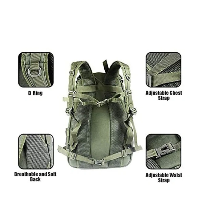 China Factory Wholesale Large Capacity Tactical Backpack 3 Day Assault Backpack Good Quality Travel Hiking Backpacks Small Military Training Backpack Hunting Backpack Bug Out Bag Shoulder Bag Sling Backpack