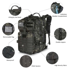 China Factory Customized Outdoor Travel Camping Rucksack Camouflage Hunting Backpack Large Capacity Tactical Backpack  Multifunctional Military Pack Backpack Removable Backpack Camouflage Backpack Survival Rucksack