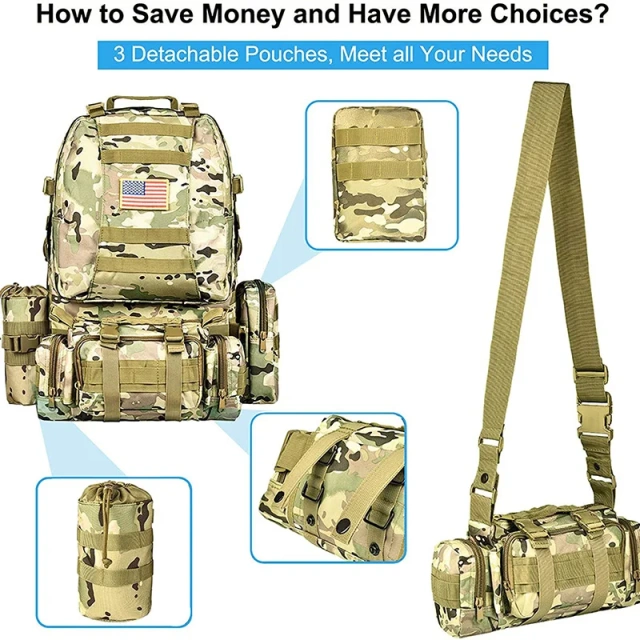 China Factory Wholesale Multi Functional Tactical Backpacks Practical Assault Backpack Casual Tactical Backpack  Military Sling Bag Small Practical Sling Backpack Military Range Bag