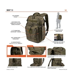 Oleaderbag Assault Backpack Utility Pack Laptop Compartment Bag Small 24 Litre Backpack Ranger Military Sling Bag Practical Shock Bag Rectangular Outdoor Backpack