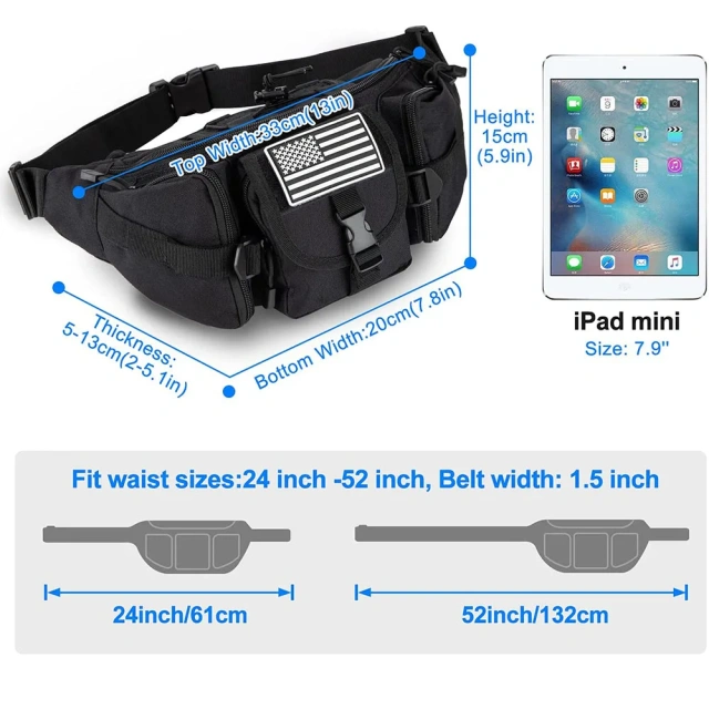Assault Fanny Pack Men's Water Proof Waistpack Practical EDC Bag Training Belt Bag Portable Military Patrol Bag That Can Be Placed In The Car Seat Military backpack Large Military Training backpack Military Training