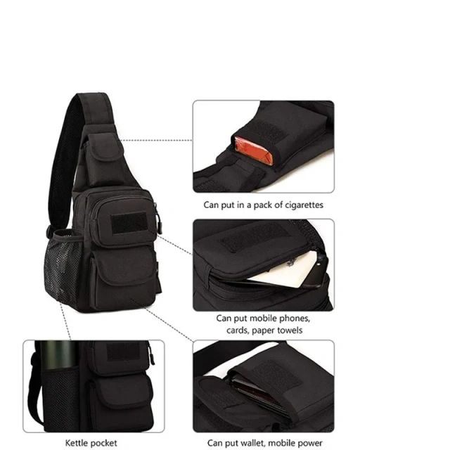 Customized Outdoor Tactical Chest Bag for Riding Camouflage Shoulder Bag Training Sling Pack Tactical Shoulder Bags  Military Sling Utility Pack Shoulder Bag Outdoor Diaper Satchel Motorcycle And Bicycle