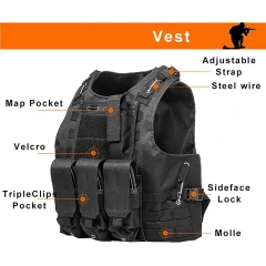 Customized Adjustable Tactical Hunting Vest Breathable Tactical Vest Lightweight Oxford Cloth Training Vest for OutdoorAdjustable outdoors Breathable Vest Paintball Assault Soft Vest Tan Training Vest Waist Circumference