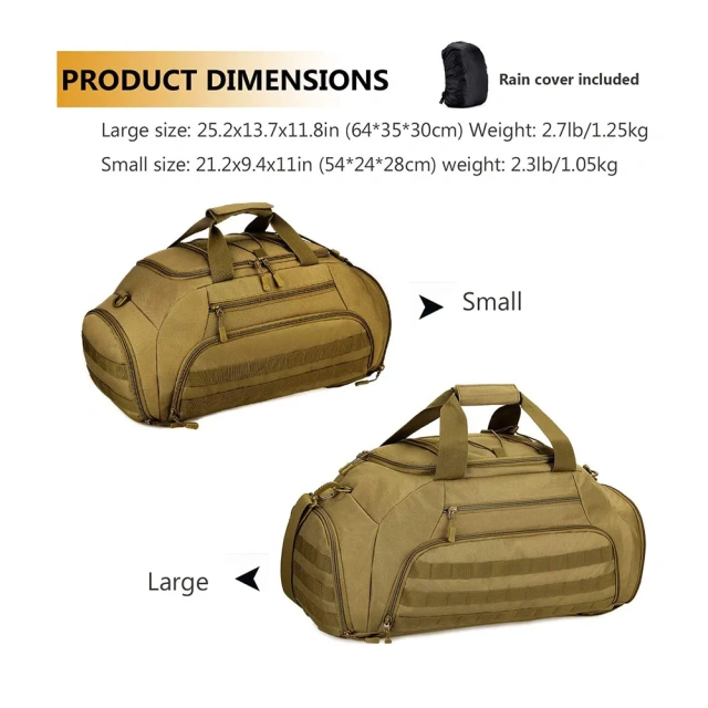 Assault Bags Men's Sports Gym Backpack Training Luggage Compartment Travel Camping Bag Outdoor Canvas Backpack Large Space Concealment Kit Durable Military Kit And Multi Functional High-Capacity Package