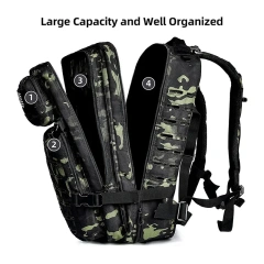 Large Capacity Outdoor Tactical Backpack Rucksack Waterproof Tactical Backpack High Quality Tactical Rucksack  Military Messenger Bag Men's Military Training Bag Sling Backpack Sling Shoulder Pack