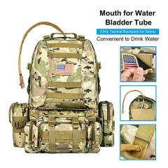 High Capacity Training Backpack Waterproof Tactical Backpack for Hiking Outdoor Travel Camouflage Tactical Backpack  Military Sling Bag Practical Shoulder Chest Pack Shoulder Sling Backpack Military Training Sling Grab Bag