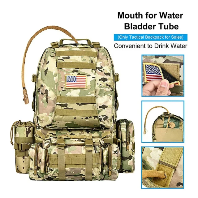 High Capacity Training Backpack Waterproof Tactical Backpack for Hiking Outdoor Travel Camouflage Tactical Backpack  Military Sling Bag Practical Shoulder Chest Pack Shoulder Sling Backpack Military Training Sling Grab Bag