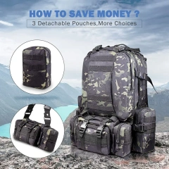 Custom Logo High Quality Durable Camping Backpack Outdoor Sports Tactical Hiking Rucksack 3 Day Hunting Backpack  High Quality Chest Bag Shoulder Shoulder Sling Backpack Outdoor Military Range Bag