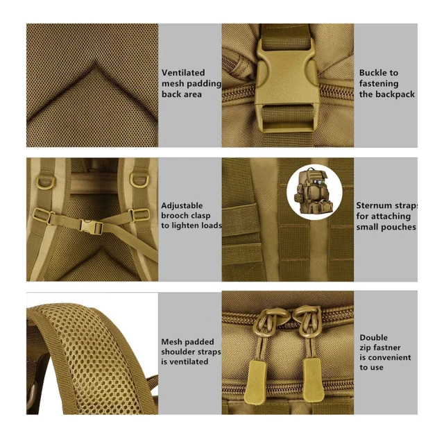 Oleaderbag Assault Multifunctional Travel Bag Camping Backpack Outdoor Luggage Training Assault Bag Military Sling Backpack Practical Backpack Military Field Battle Bag