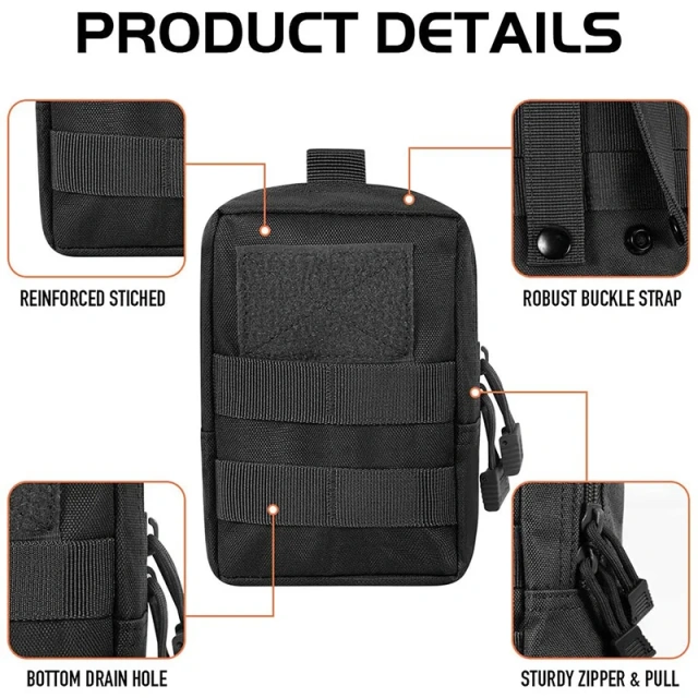 China Factory Customized Practical Assault Bodypack Tactical Utility Waist Bag Pack Tactical Tool Pouch Bag  Military Utility Bag 34L Durable Bag Used For Hunting And Storing Black