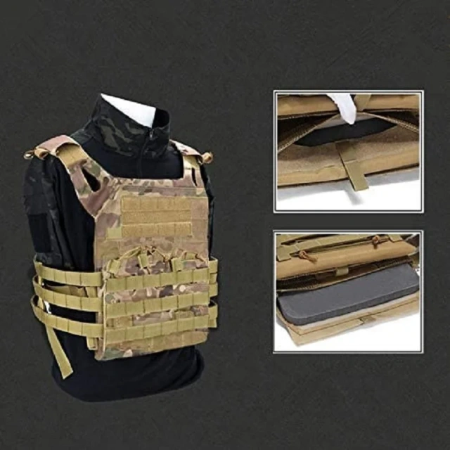 Durable Training Vest Outdoor Multi-Function Stab-proof Sports EVA Thick Guard Zipper Closure Wear-resistant Vest  Modular Assault Vest System Compatible with sports outdoors lightweight Camouflage security vest