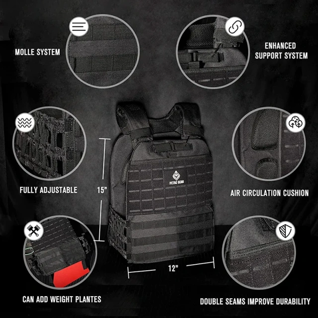 Training Workouts Fashion Endurance Women Gym Fitness Weight Clothing Weighted Adjustable Strength Training Vest  sAdjustable outdoors Breathable Vest Lightweight Oxford Cloth Training Vest Outdoor Hunting Training