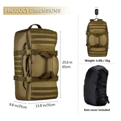 Sport Tactical Luggage Rucksack for Hiking Camping Waterproof Tactical Suitcase Bag Outdoor Tactical Duffel Backpack  Universal Practical Military Backpack Military Training Bag Large Size Backpack Tactical Military Bag