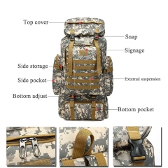 Oleaderbag  Practical Assault Backpack 70L Large Capacity Waterproof Bag Outdoor Camouflage Backpack Hiking Bag Military Training Military backpack large Military Training Military backpack Tactical Military bag