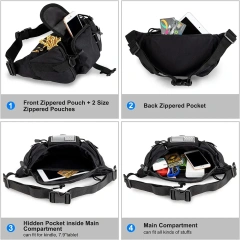 Assault Fanny Pack Men's Water Proof Waistpack Practical EDC Bag Training Belt Bag Portable Military Patrol Bag That Can Be Placed In The Car Seat Military backpack Large Military Training backpack Military Training