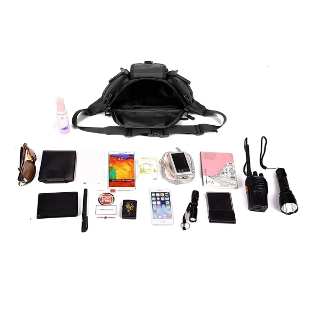 Assault Bag Practical Multifunctional Waist Hip Bag Black 600D Nylon Small Military Bag Tensile And Wear-Resistant Practical Bag Practical portable bag for Military equipment Mini monster wheeled deployment bag Multi cam